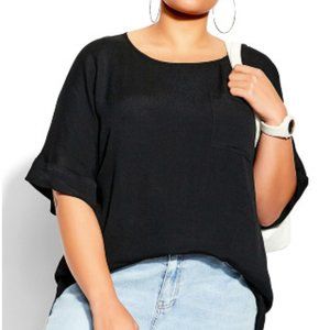 Avenue CCX Easy Weekend Top - black Size 22 NWOT